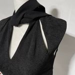 ZARA Slit Front Cap Sleeve Cropped Tie Neck Top Black Size Small 5410/234/800 Photo 8