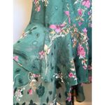 City Studios Whimsi Boho Romantic Cottage Core Floral High low Mini Dress Green Pink Y2K 11 Photo 4