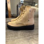 Allegra K  Lace Up Zipper Platform Combat Boots Khaki Size 7 MSRP $80‎ Photo 1