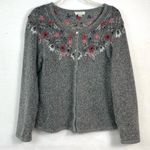 Christopher & Banks Silk & Angora Embroidered Cardigan Size L Photo 0