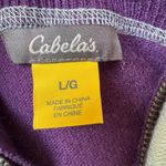 Cabela's  Womens Large Purple Quarter Zip Wool Blend Sweater Pullover‎ Top Ski Photo 3