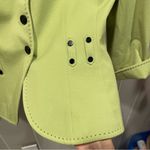 Tahari Cute creamy avocado silky spotted liner snap front blazer belt loops Photo 8