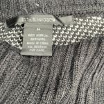 89th & Madison New York Black & White Fringe Detail Knit Poncho Medium Photo 7