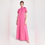 STAUD Ilana Open Back Bow Maxi Dress in Lollipop Pink XS Photo 2
