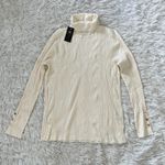 JM Collection NEW  Women’s Turtleneck Ribbed long sleeve sweater eggshell Large Photo 1