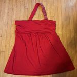 Frederick's of Hollywood Unique One Strap Blingy Red Going Out Shirt NWT Photo 1
