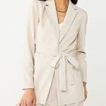 Nine West NWT Women's Belted Blazer size Large: Tan Melange Photo 0