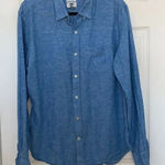 Old Navy  Blue Denim Button Down Top Size L Photo 0