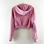 Alo Yoga Alo Sweet Escape Cropped Zip Up Hoodie Sweatshirt Pink Wild Rose Small Photo 4