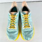 Hoka One One Womens Clifton 10 Running Shoes Size 8.5 Blue Spark White Athletic Photo 5