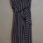 Michael Kors Blue and White Sleeveless Jumpsuit for Cocktail Photo 0