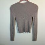 Abercrombie & Fitch ✨ Scoop Neck Ribbed Knit Sweater Tan Neutral Small Photo 7