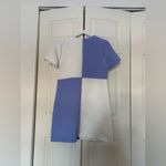 Ces Femme Light Blue/Purple and White Colorblock Shift Dress Size Large Blue Photo 4