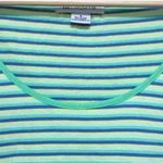 Liz Claiborne  pastel striped cap sleeve scoop neck small tee Photo 2