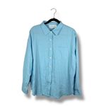 Walker & Wade Blue Viscose Button Down Shirt Oversized Long Sleeve Top XS Photo 3