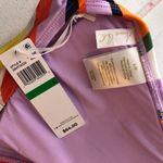 Anne cole  Marilyn Banded Halter Bikini Top Removable Cups Striped Colorful L Photo 3