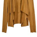 Bagatelle Sienna Brown Drape Front Faux Suede Jacket size Small Long Sleeve Soft Photo 6