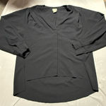 H&M Women’s  Size 8 Black V Neck Button Up Longsleeve Blouse Top Shirt Photo 0
