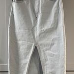 3x1 NYC Adelia Denim Skirt Women's Size 30 Light Wash Raw Hem Front Slit Blue Photo 0