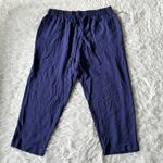 1. State  Women’s flat front drawstring ankle pants in Navy Sky size 2X Photo 1