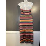 SheIn  Dress Womens Large Multicolor Strapless Tube Bandeau Boho Aztec Knit Midi Photo 3