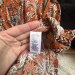 Beach Lunch Lounge Long Sleeve Orange Floral Blouse Shirt Size Small Photo 5