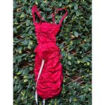 Lucy in the Sky  Red Ruched Mini Bodycon Dress Size Small NWT Photo 2