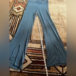 Elan  Sapphire Blue Comfy Front Slit Flare Wide Leg Ribbed Pants Size M NWT Photo 4