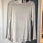 Ecote White Crochet Open Back Long Sleeve Shirt Photo 2