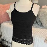 Arizona Jeans Black Crochet Tank Spaghetti Strap Cami Womens XS Photo 0