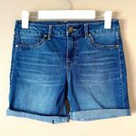 D. Jeans  | Blue Rolled Hem Stretch Denim Jean Shorts Sz 4 Photo 0