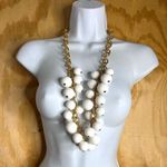 Vtge KJL Kenneth Jay Lane Large Faux Pearl Necklace Gold ChainLink 17” Iconic White Photo 3