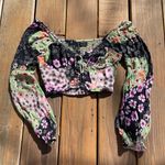 Urban Outfitters UO Myra Printed Lace-Up Crop Top XS Photo 0