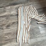 En Crême En Creme BUCKLE Womens WIDE LEG PANTS White/BROWN Boho RELAX MEDIUM NWT #81 Photo 3