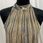 Liver Pool gold and navy Bohemian print sleeveless blouse Photo 1