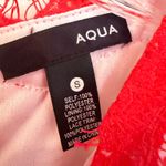 AQUA  Lace Appliqué Polka Dot Maxi Dress Womens Small Coral White Feminine Dainty Photo 9