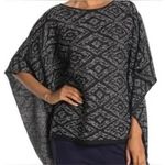Eileen Fisher  Black Gray Geometric Print Poncho OS TU Photo 0
