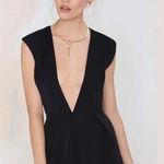 Nasty Gal Deep Plunging V Romper in Black Photo 0