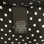 EXPRESS Black & White Polka Dot Button Up Portofino Shirt, sheer sleeves Size M Photo 4