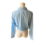 J.Crew  - NWT Cropped Fitted Waist Button Down Stripped Shirt Blouse Sz Xs Photo 5