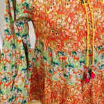 Anthropologie Roopa Pemmaraju Vivi Peasant Blouse Floral Puffed Sleeves Photo 3