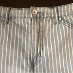 Frayed Jeans High Rise Raw Hem Striped Shorts Size 12 White Photo 2