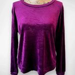 Juicy Couture  Logo Purple Velour Crewneck Sleepwear‎ Top Large | EUC Photo 0