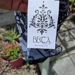 Becca  by Rebecca Virtue Reveal Plunge Crochet One Piece Swimsuit Sz Lg Photo 4