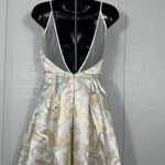 Sequin Hearts  White and Beige High Low Spaghetti Strap Dress Size 3 EUC Photo 10