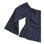 ZARA NEW Blue Tweed Textured Off Shoulder Top Flared Bell Long Sleeve Size Small Photo 3