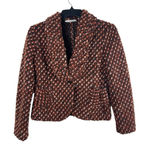 Blugayà Made in Italy Wool Blend Bouclé Textured Blazer Black Orange Women’s 10 Photo 0