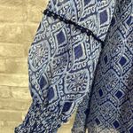 ZARA Blue Geometric Long Sleeve Romper Photo 1