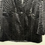 Chico's Velvet Zebra Stripe Jacket Coat Womens 3 (XL 16/18) Animal Print Black Photo 2