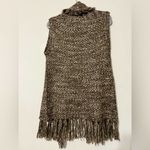 Entro  women’s mocha vest size small tasseled sleeveless soft lightweight new Photo 1